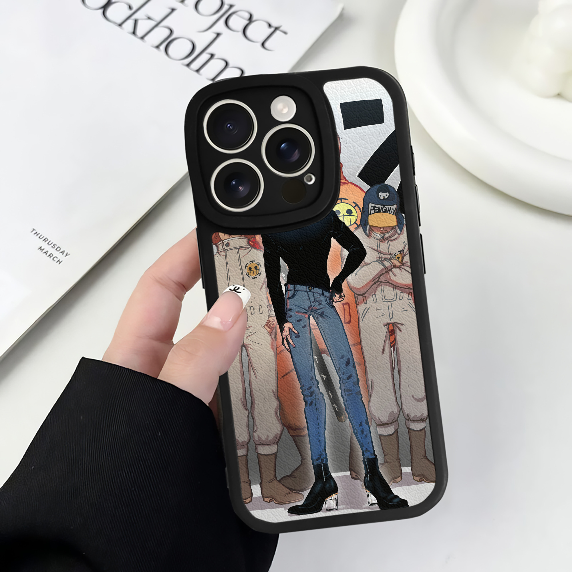 （画像用） ワンピース ONE PIECE 【iPhone 16シリーズ対応】シリコンスマホケース（レザー調） 材質：シリコン